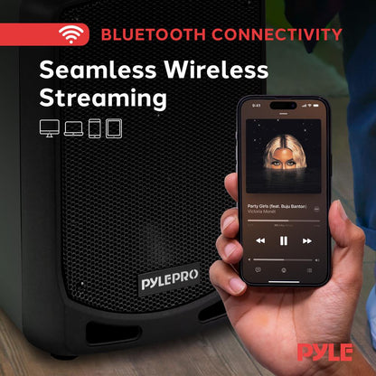 Bluetooth Karaoke PA Speaker Portable 600W Rechargeable Wireless Mic