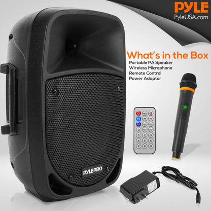800W Portable Bluetooth PA Speaker Rechargeable UHF Mic 8 Subwoofer