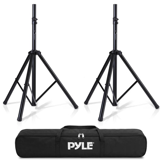 Dual Speaker Stand Kit Adjustable Height Durable Steel Includes Bag
