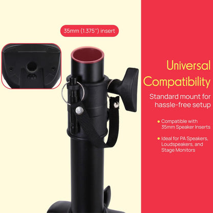 Speaker Stand Mount Adjustable 40-71 Durable Metal 132 lbs Capacity