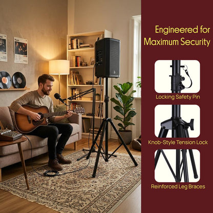 Speaker Stand Mount Adjustable 40-71 Durable Metal 132 lbs Capacity