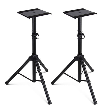 Adjustable Speaker Stands Pair 90 lbs Capacity Telescoping Metal Base