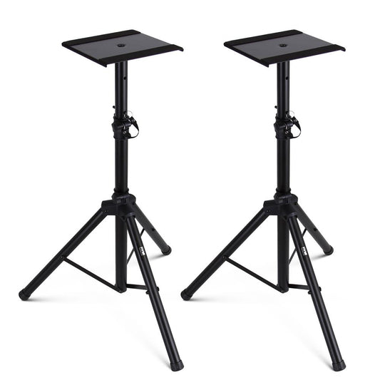 Adjustable Speaker Stands Pair 90 lbs Capacity Telescoping Metal Base