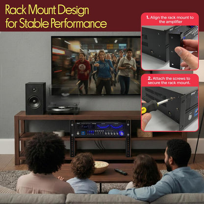 2000W Bluetooth 6-Channel Home Amplifier - Wireless Streaming USB/AUX/RCA